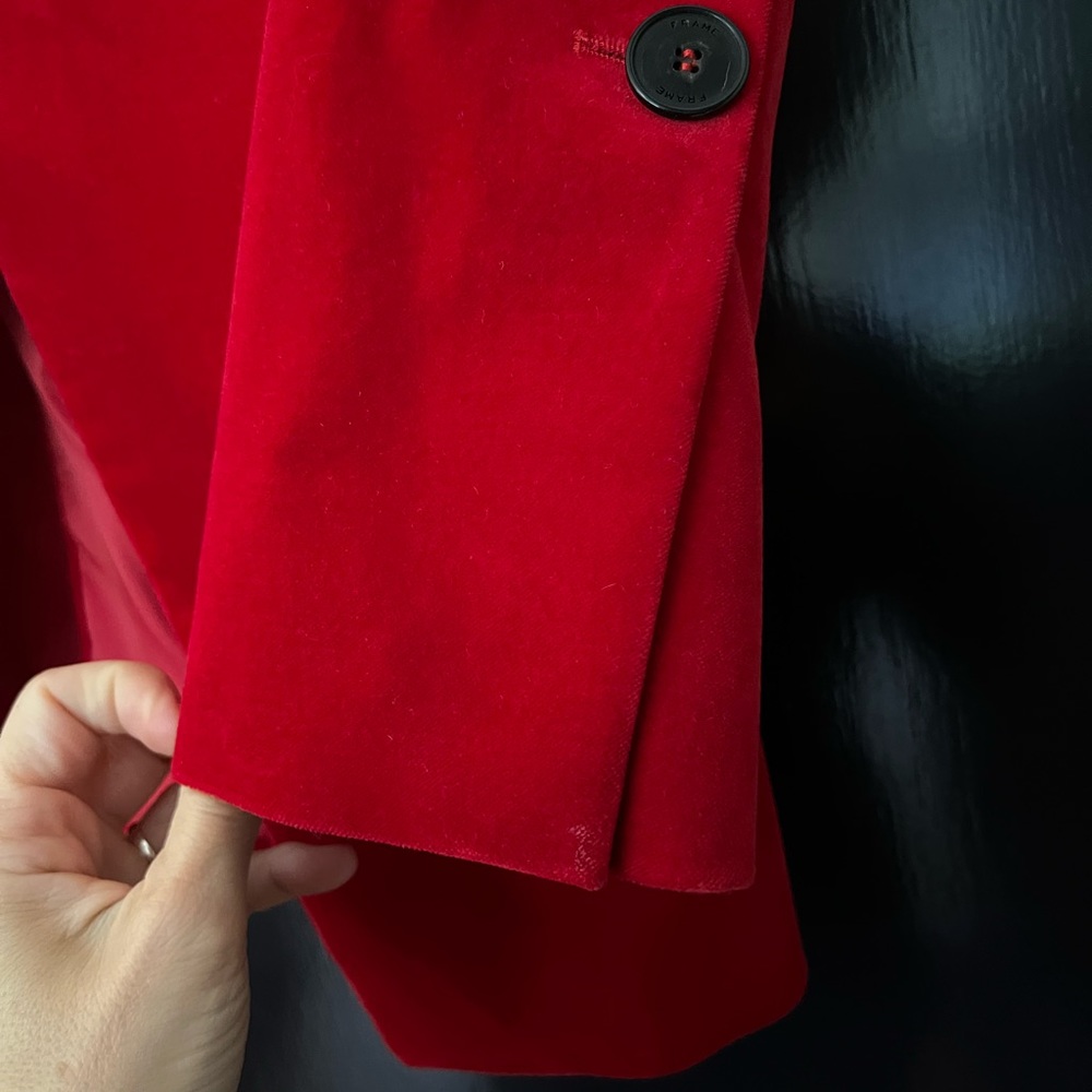 Frame Denim Red Velvet Pant Suit - Picture 10 of 13